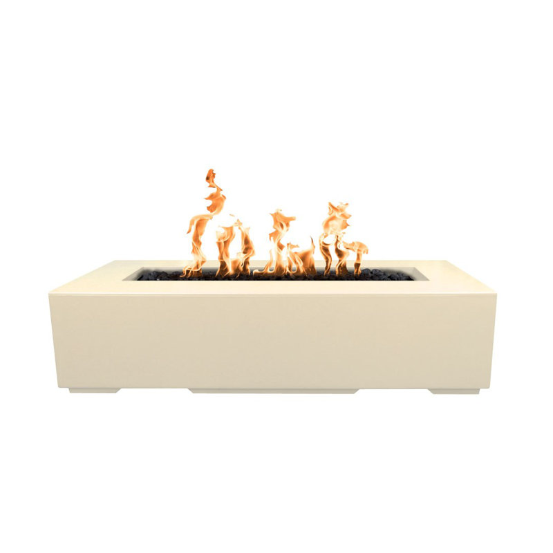 Regal Rectangle Concrete Smokeless Fire Pit, Vanilla, 13" H x 48" W x 24" D, Propane