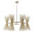 12-Light Gold Iron Chandelier With Spiked Cone Shades