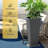 Tall Tapered Plastic Planter Set of 2 with Tray – 24"H Large Indoor & Outdoor Planters for Porch, Patio, Backyard – Grey-1950977424