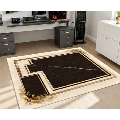Tapis de sol décoratif de luxe moderne en velours antidérapant à motif géométrique marbré, idéal pour le salon, la chambre à coucher, l'entrée, la cuisine ou un appartement.