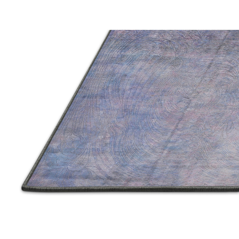 Tapis abstrait bleu, Rectangle 7 pi x 10 pi