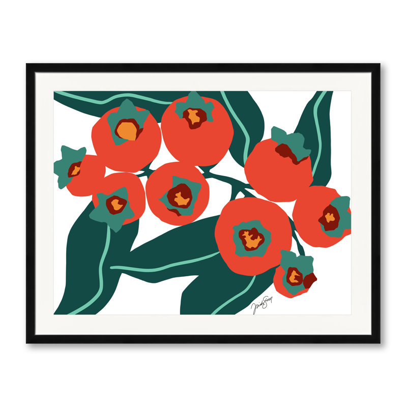 Berries Print by Trish Sierer, Black Framed Paper, 24" H x 30" W