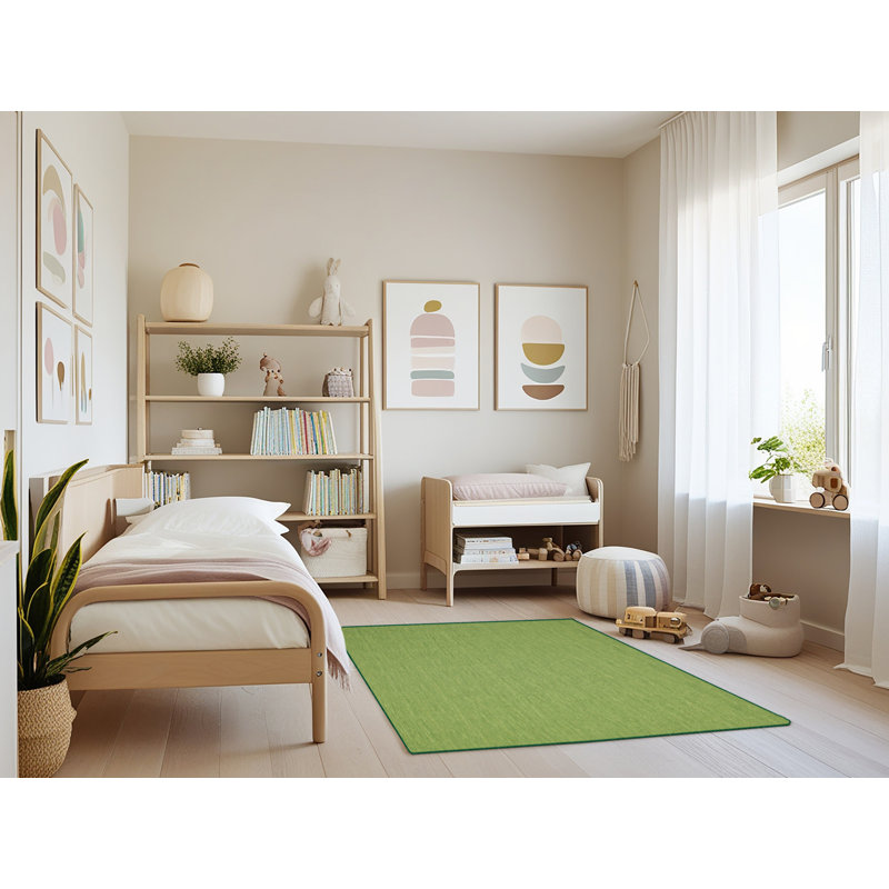 Tapis de zone vert contemporaine, Rectangle 4 pi x 6 pi