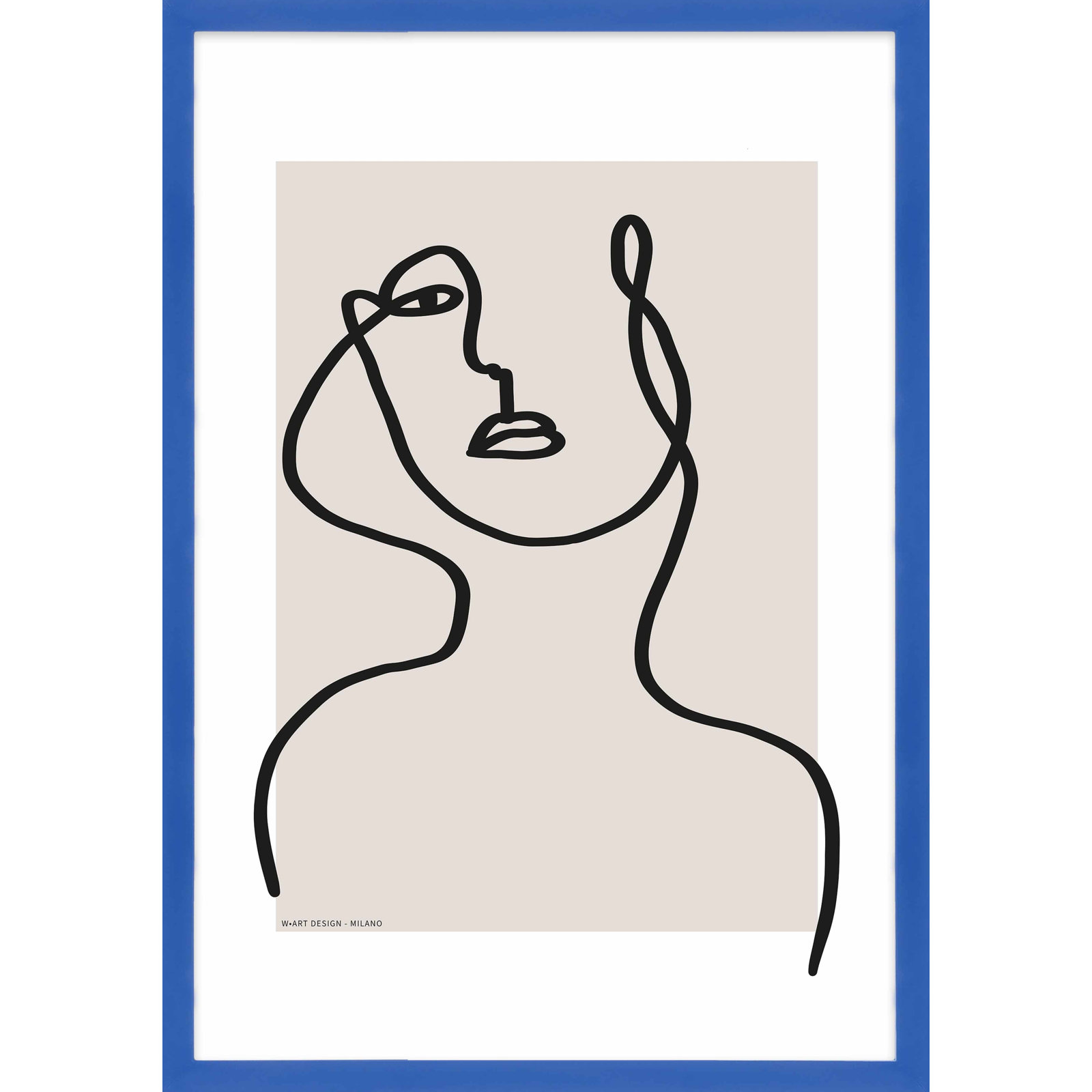 Romina Gadler "Figure and Form 3" Print, 25" H x 17.5" W x 1.25" D, Blue Framed Paper