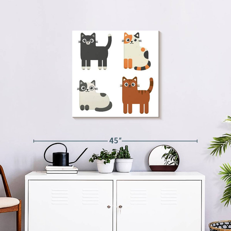 Ashelle Colorful Cats, 24" H x 24" W