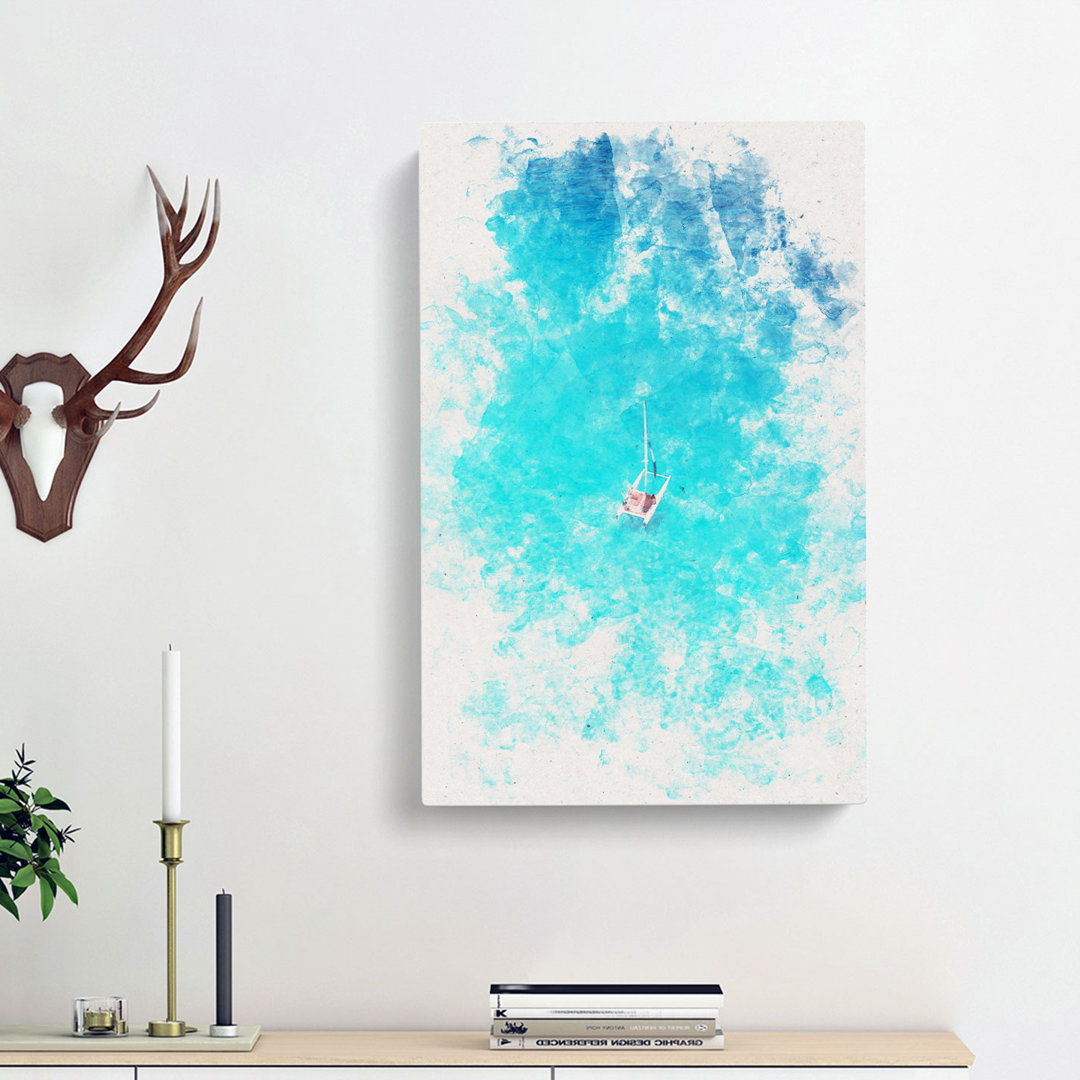Catamaran Boat in the Maldives - Wrapped Canvas