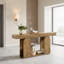 Table basse en bois d'ingénierie avec tablette inférieure, finition brun riche, rectangle de 70,9 po