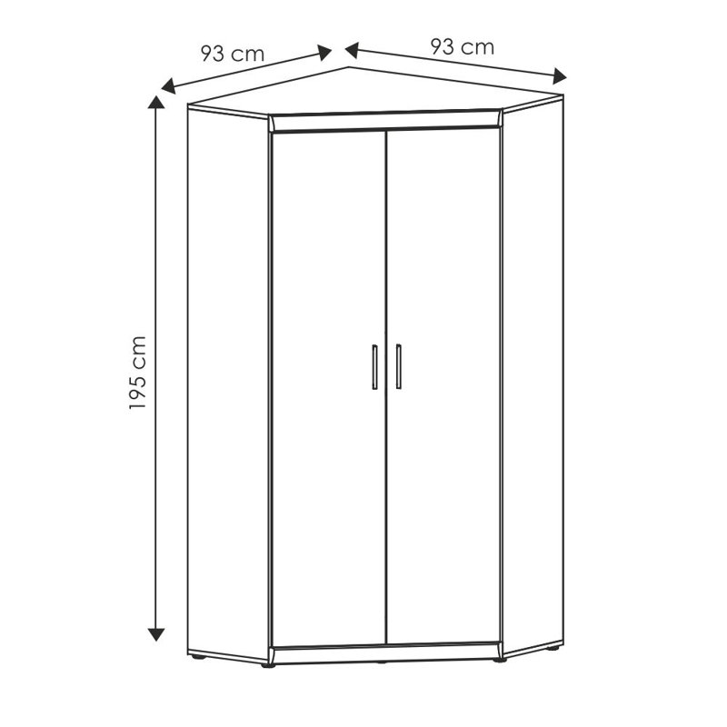 Abbeville 2 Door Manufactured Wood Wardrobe