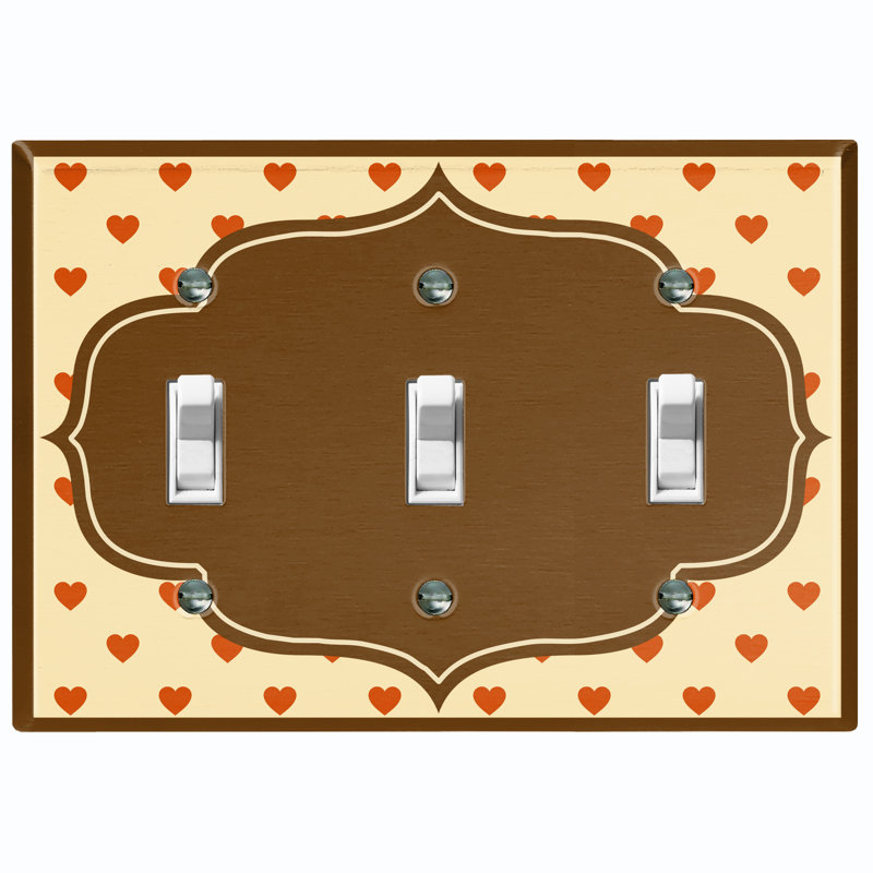 Patterned 3 - Gang Toggle Light Switch Standard Wall Plate