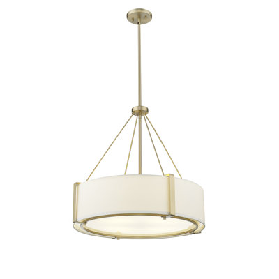Luminaire suspendu 3 lumières avec abat-jour en tissu blanc Millennium Lighting Telfar