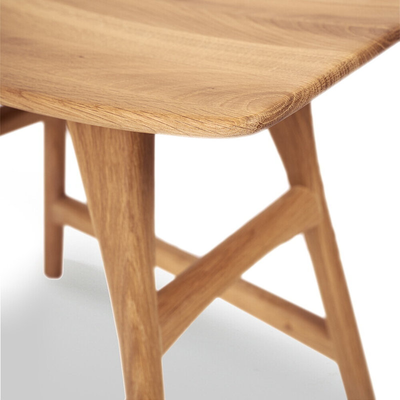 Osso Solid Wood Utility Stool, Natural Oak