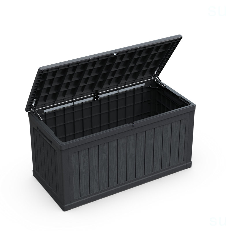 230 Gallon Large Outdoor Storage XXL Deck Box For Patio Furniture, Outdoor Cushions, Garden Tools And Sports/Pools Equipment, Waterproof Resin, Lockable