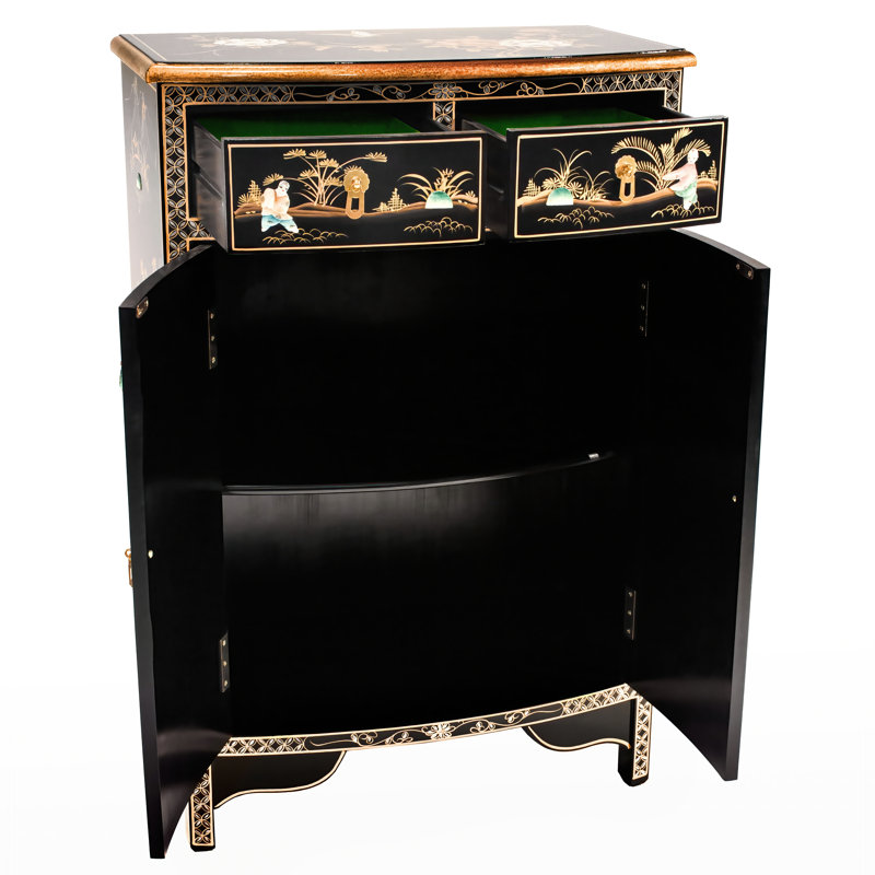Abigayil Solid Wood Accent Cabinet, Black