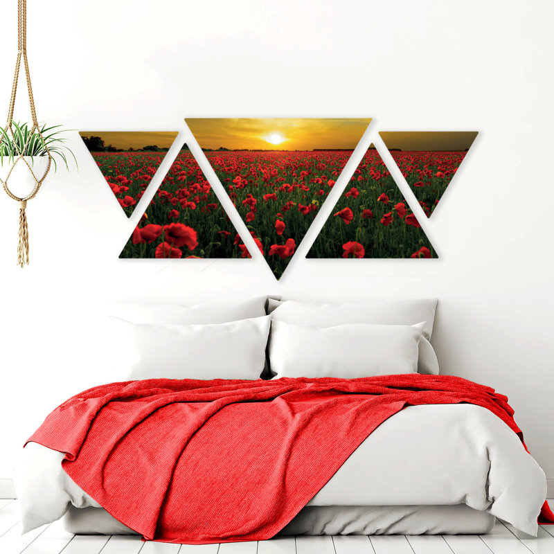 Campo Di Papaveri 5 Piece Wall Art Set on MDF