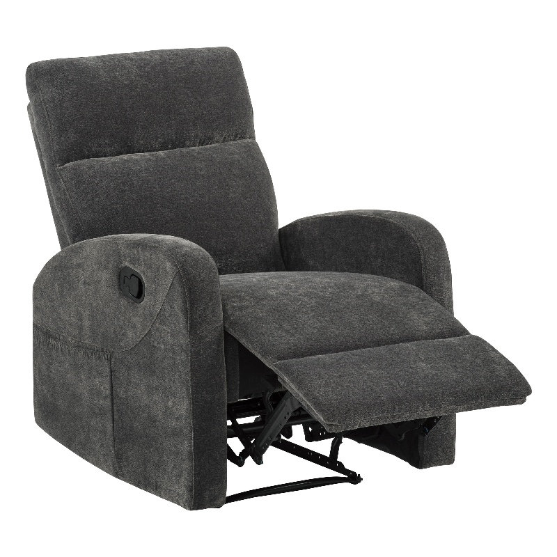Fauteuil inclinable manuel transitionnel en chenille sable, Charcoal Chenille