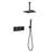 Matte Black 10" Ceiling Mount Rain Shower System with Handheld Spray, Valve & Trim Included