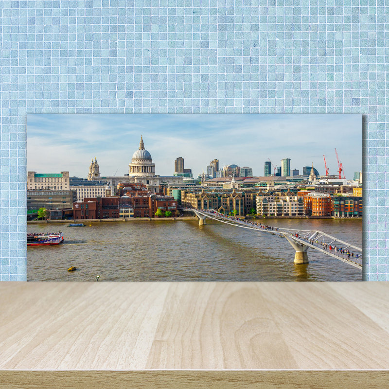 Alhasan Multicoloured - River Thames London - No Frame Print on Glass