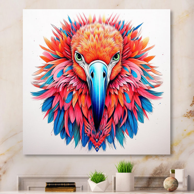 «Tropical Flamingo Grace II», reproduction d'art sur toile, H 16 po x l 16 po x P 1 po, Toile tendue