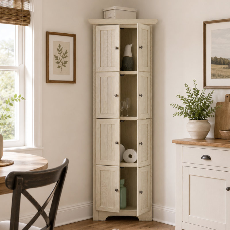  Armoire de rangement 72 po avec 8 portes, Beige