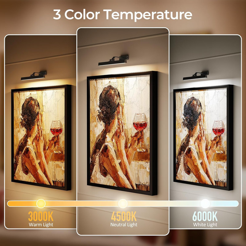 Battery Operated Picture Light With Remote Control - Dimmable Wall Light For Art Displays, Paintings, And Dartboards In Living Room And Gallery Settings