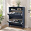Armoire de rangement mince pour chaussures avec portes et tablettes réglables pour le vestibule-132724905-128877243