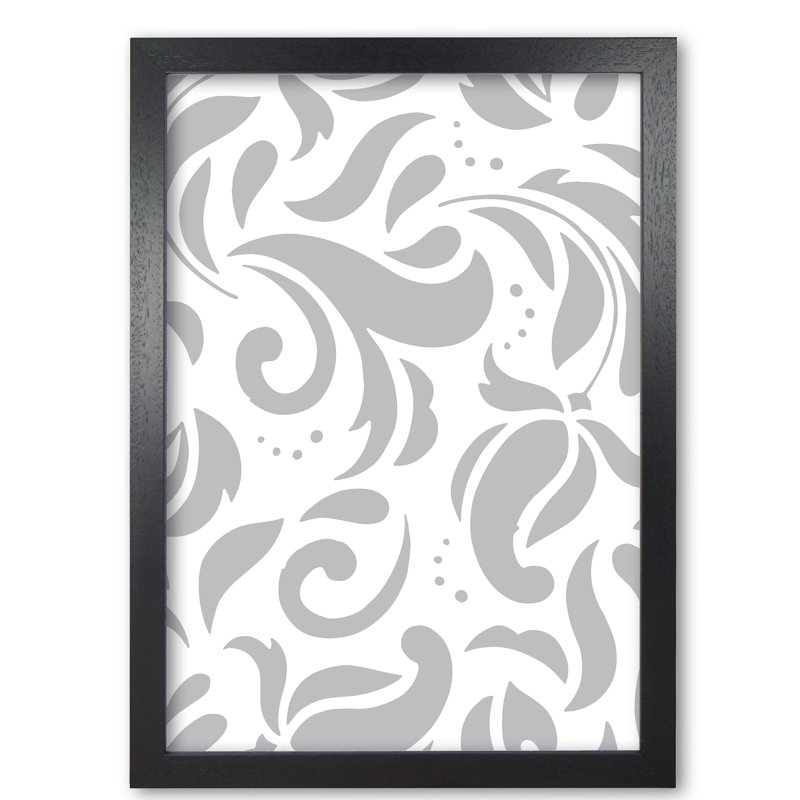 Floral Pattern - Painting, Black Grain Frame, 42 cm H x 30 cm W x 5 cm D