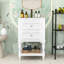 Meuble-lavabo avec lavabo en céramique, 2 tiroirs et tablette ouverte-131200072