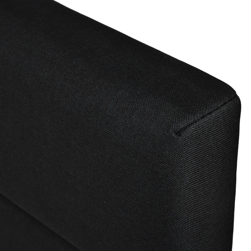Nakasi Upholstered Velvet Bed, European Double (140 x 200cm), Black