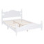 Structure de lit plateforme en bois de style rétro avec support en lattes de bois, aucun sommier requis, assemblage facile-549280840-549280841