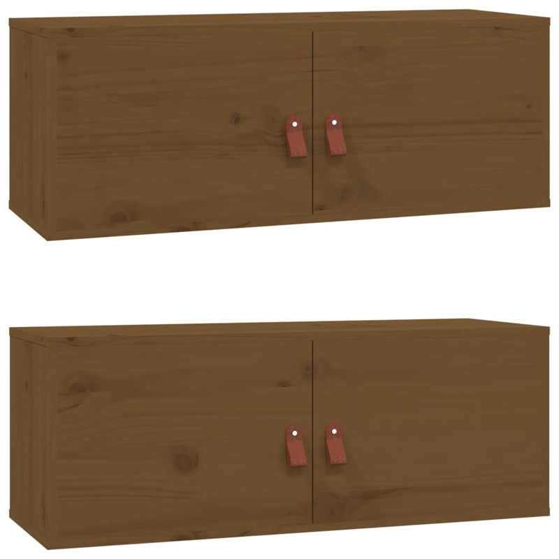 Igbal 4 Piece Cube Shelf, 30cm H x 60cm W x 30cm D, Honey Brown