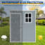Remise de rangement extérieure en plastique 5 pi x 3 pi en résine avec plancher et porte verrouillable pour la cour arrière, pelouse, gris-119307124-119307125