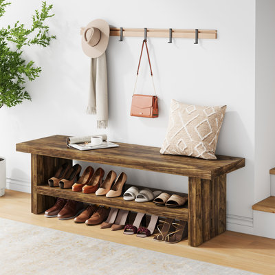 Banc à chaussures 47,24 po, brun rustique