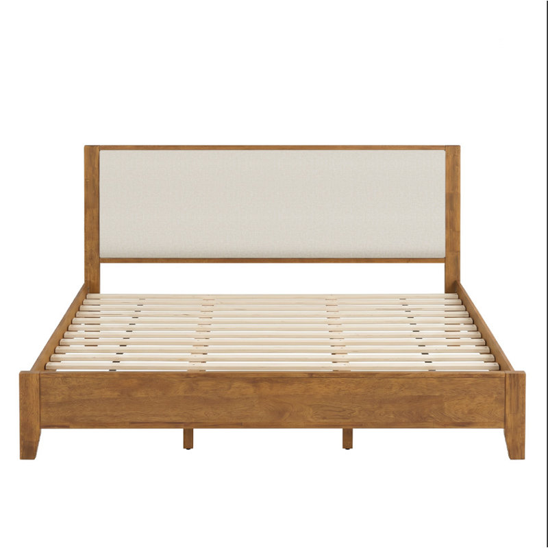 Lit tapissier Recio, Grand lit, Couleur de bois foncé