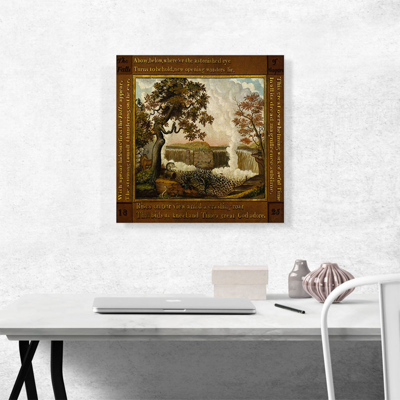«The Falls of Niagara 1825» par Edward Hicks, reproduction d'art sur toile tendue, H 18 po x l 18 po x P 1,5 po