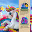 XJUMP Unicorn Inflatable Water Slide Bounce House Combo (with Blower and Pool)