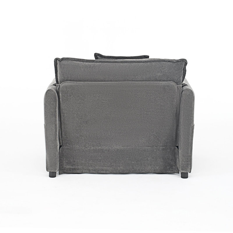 Fauteuil rembourré avec coussin, Gris