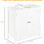 Armoire de salle de bain blanche 24 "pour lavabo sur piédestal | Rangement moderne avec un look chic, peu encombrant - construction 2 tablettes réglables, quincaillerie élégante en acier inoxydable - assemblage de style