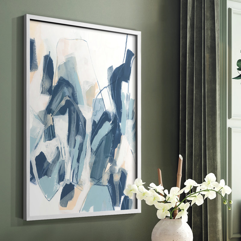 «Interlocking Melody II», reproduction encadrée - bois massif, Blanc, H 10 po x l 8 po