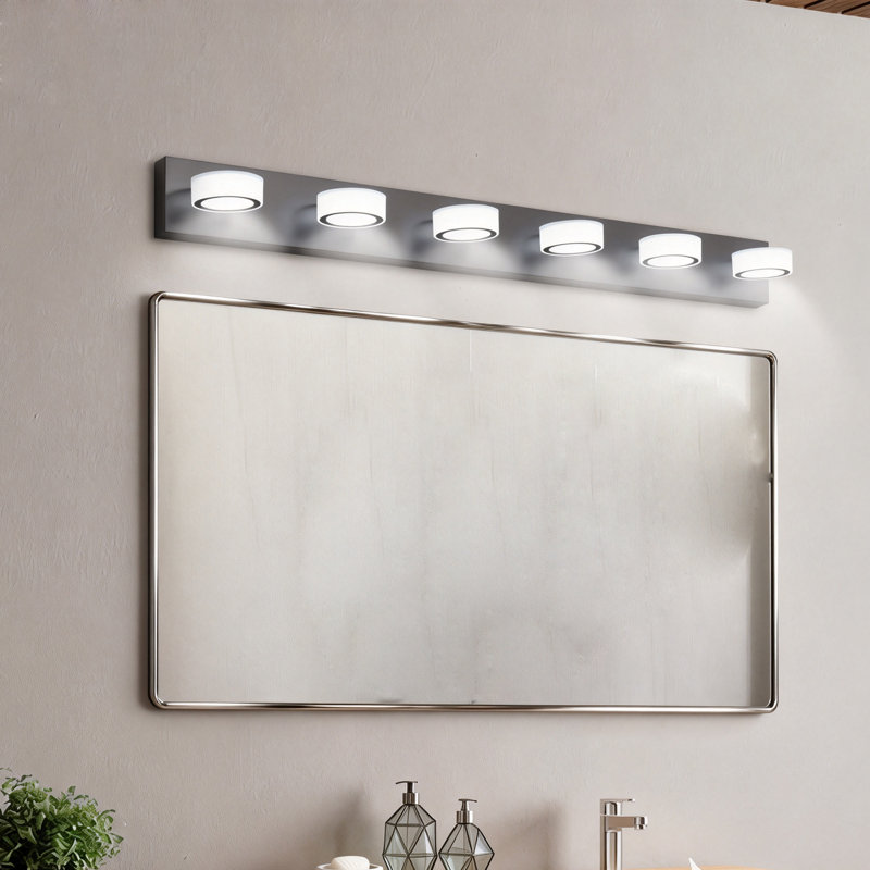 Luminaire de salle de bain à DEL moderne à 6 lumières avec luminaire mural noir élégant