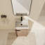 Meuble-lavabo sur pied simple en céramique avec plateau en céramique 19,03 po Jakavion