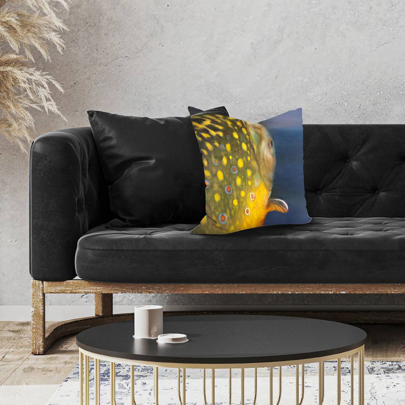 Golden trout fish - 18"x18" Throw pillow cover - Poly twill - Print on demand, 18" x 18", Pillow Cover Only - No Insert