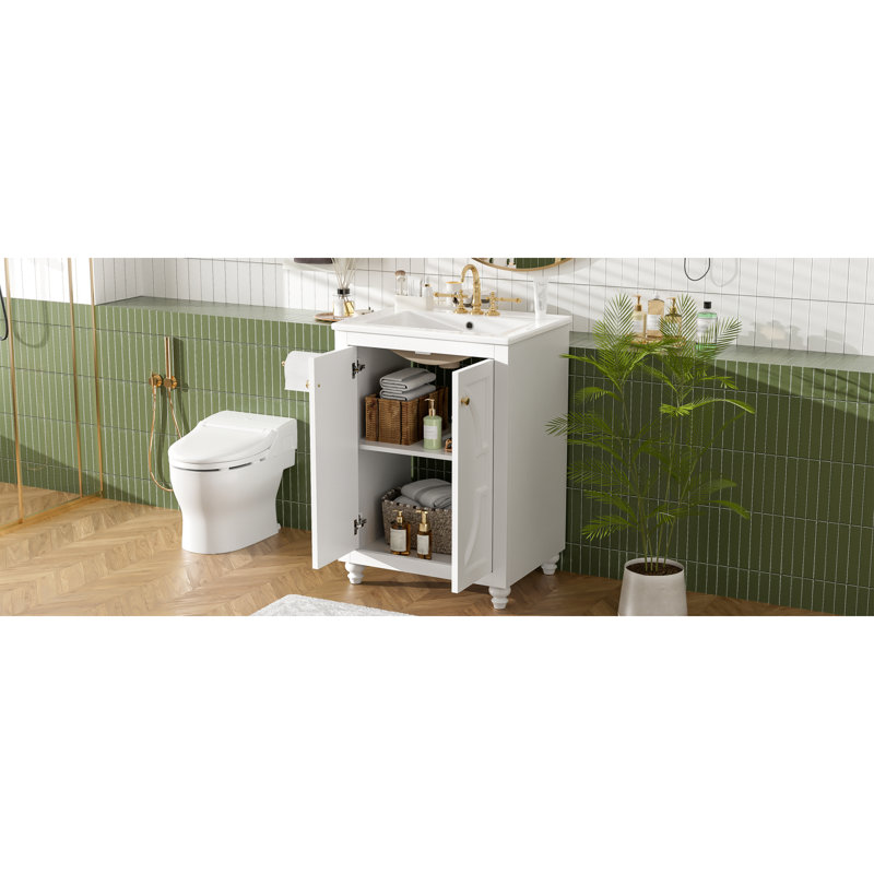 Meuble-lavabo moderne 24 po en bois MDF