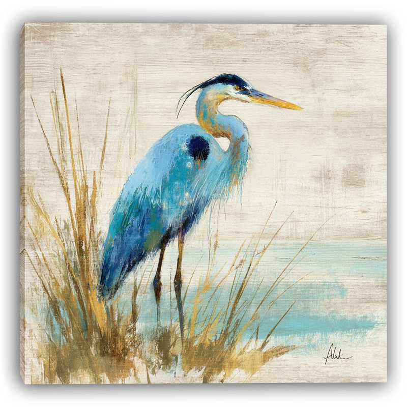 «Coastal Dawn Heron», art mural sur toile tendue