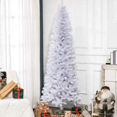 Arbre de Noël artificiel 7 pi, mince, 818 pointes, blanc mince, merveilleux