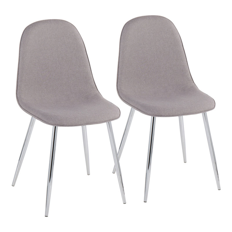 Elzada 18.5'' H Upholstered Side Chair, Polyester Blend Grey, Walnut