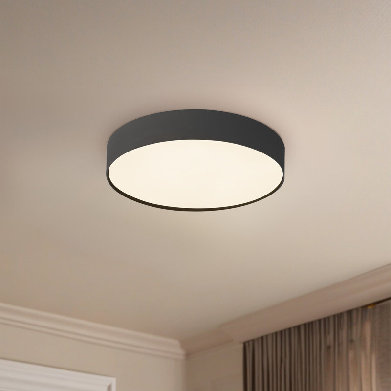 Rynn 5-in Black dimmable LED Flush Mount, Matte Black