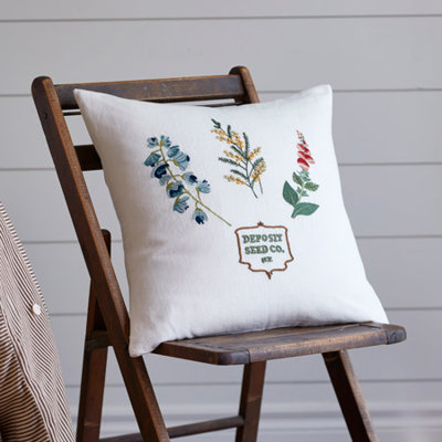 Deposit Seed Vintage Motif Embroidered Pillow
