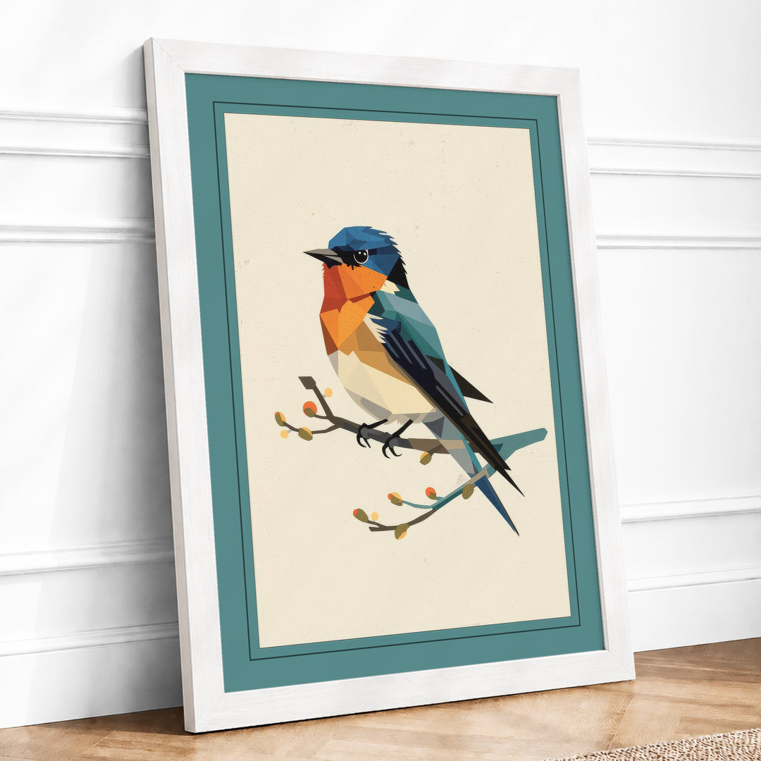 Perched Songbird Botanical - Framed Print