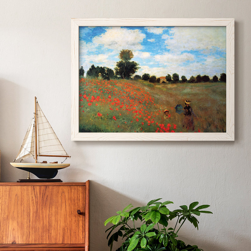 " Les Coqueliquots " Print, White, 18" H x 26" W x 1.5" D