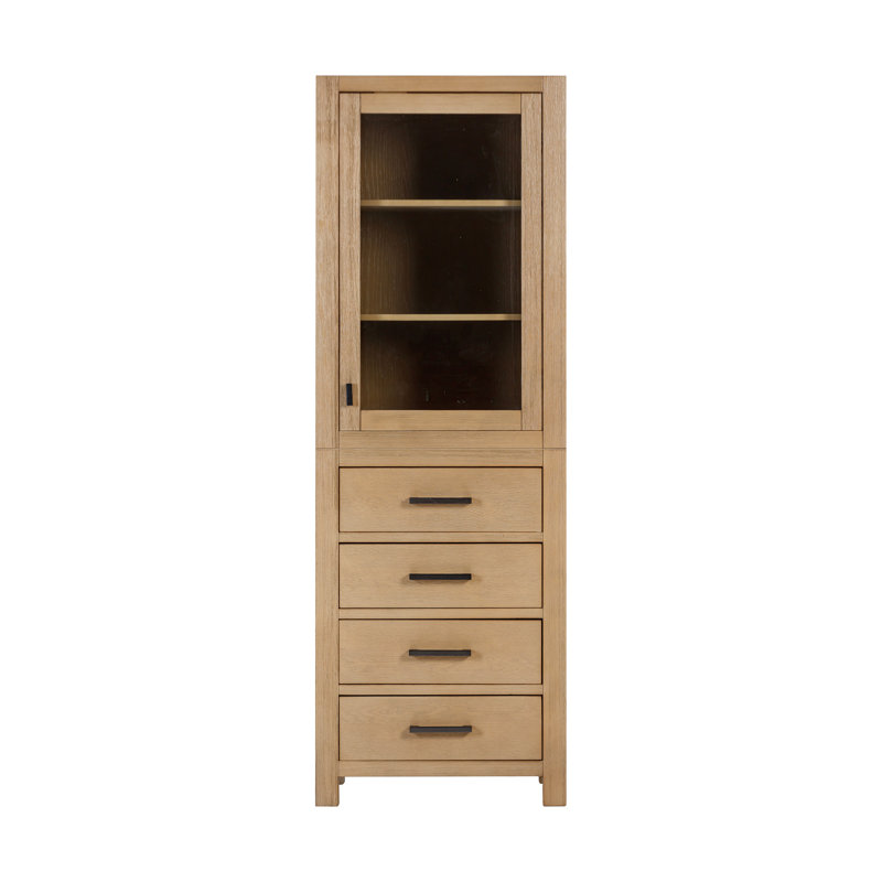 Armoire à linge Keira, Chêne brossé